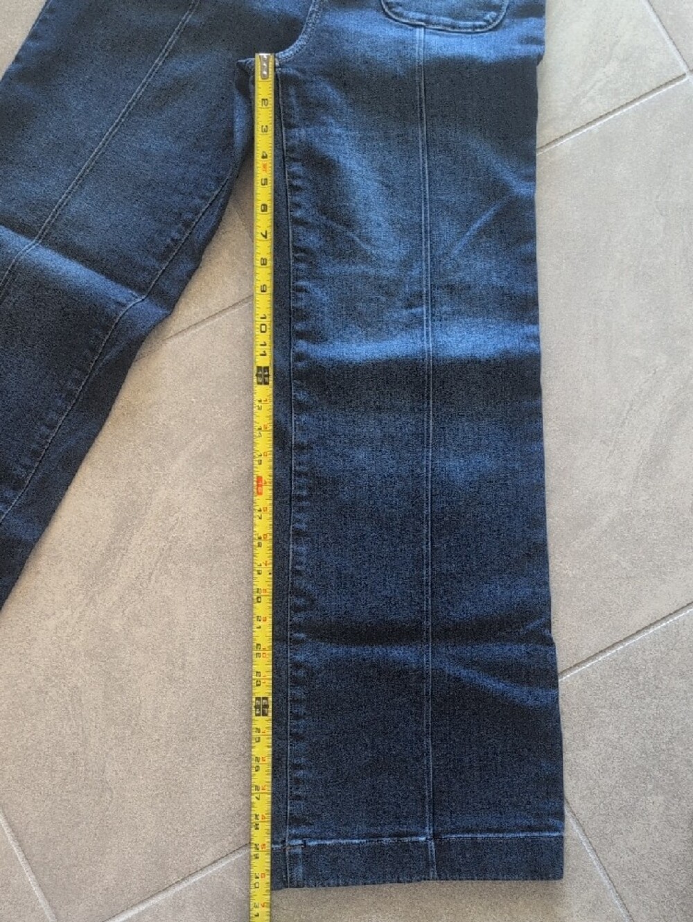 LC Lauren Conrad Dark Blue Wide-Leg Jeans with Front Patch Pockets - Picture 4 of 6